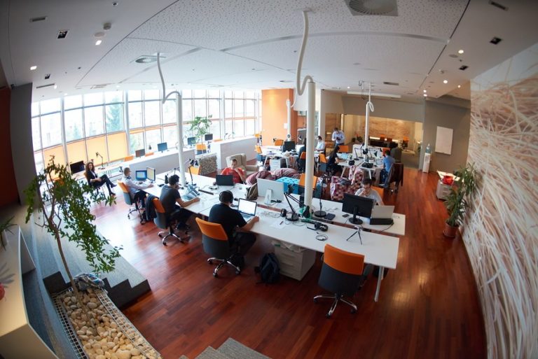 open-plan office space designed for collaborative work